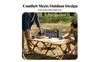 Foldable Roll-Top Table with Folding Chairs space-saving Storage Camping Dining Set Lightweight Portable Furniture Easy to Assemble for outdoor mealkers, Families, Event Hosts, outdoor meals, Backyard Gatherings, Tailgating, Parties