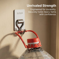 Stainless Steel Adhesive Hooks 5 Pack, Heavy Duty Utility Hooks for Kitchen Wall, Towel Hooks for Shower Tile, No Drill Wall Hooks for Homeowners