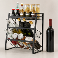 Metal Wine Rack, Bottle Rack, Wine Holder, Tabletop Wine Rack, Space-Saving, Dark Color