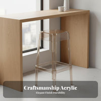 Nordic design Clear Acrylic High Stool Bar Height Transparent invisible Stool Foldable Folding Seat Minimalist Aesthetic for Interior Designers, Apartment Dwellers, Kitchen Island, Countertop, Small Spaces, Dining Room