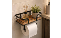 Bathroom Tissue Holder with Storage Area Saving Bathroom Storage