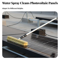 Non-Scratch Bristles Solar Panel Cleaning Brush Adjustable Angle Head Photovoltaic Panel Washing Tool Multi-Purpose Water Fed Cleaning Brush Lightweight Aluminum for Maintenance Workers, Homeowners, Professional Cleaners, Rooftops, Roofs, Outdoor