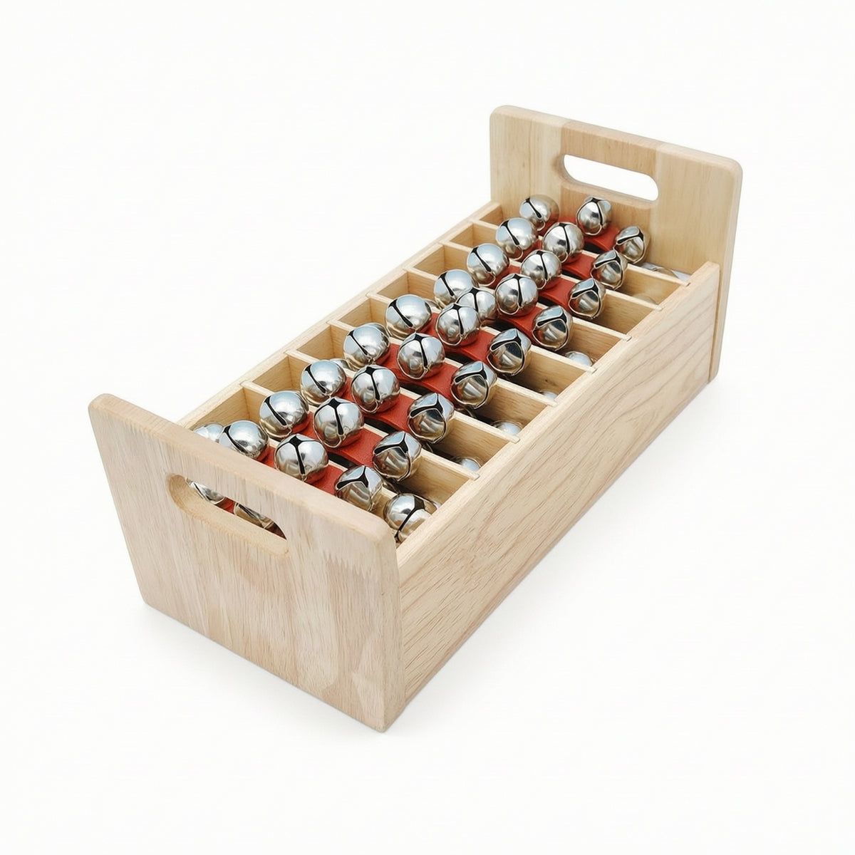 Hand Bells with Wooden Box Portable Classroom Jingle Bells Percussion Instrument Musical Rhythm Toys for Preschool
