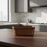 Wall Hanging Storage Basket Versatile Wall Hanging Woven Basket Lightweight Handwoven Storage Bin for Entryway, Washroom