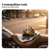 Upturned Brim Half Helmet 3C Certified Biker Design Helmet Hard Shell Armored Gear for Men, Women, Summer, Street Riding, City Commuting