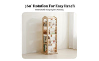 360-Degree Rotation Rotating Book carousel Multitier Design bookshelf Space-Saving bookshelf Large Capacity for Children, young children, Living Room, Small areas, literary Corner, Playroom