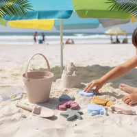 Easy to Carry Sand Pail and Shovel Set Beach Sandcastle Toy Set Rounded Edges Sandcastle Building Kit Premium Matte Finish for Children, Sandbox, Poolside