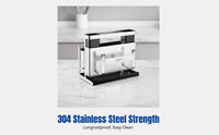 Stainless Steel Kitchen Rack, Multi-Functional Wall Organizer, Storage for Knives, Boards, Utensils