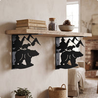 Decorative Wall-Mounted Shelf Brackets 90-Degree Metal Brackets with Cutout Design Heavy Duty Hardware Industrial for Entryway