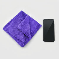 Edgeless Design Towel Car Drying Towel, 40cm x 40cm Microfibre Cleaning Cloth, 350 GSM Soft Coral Fleece for Interior and Exterior Detailing