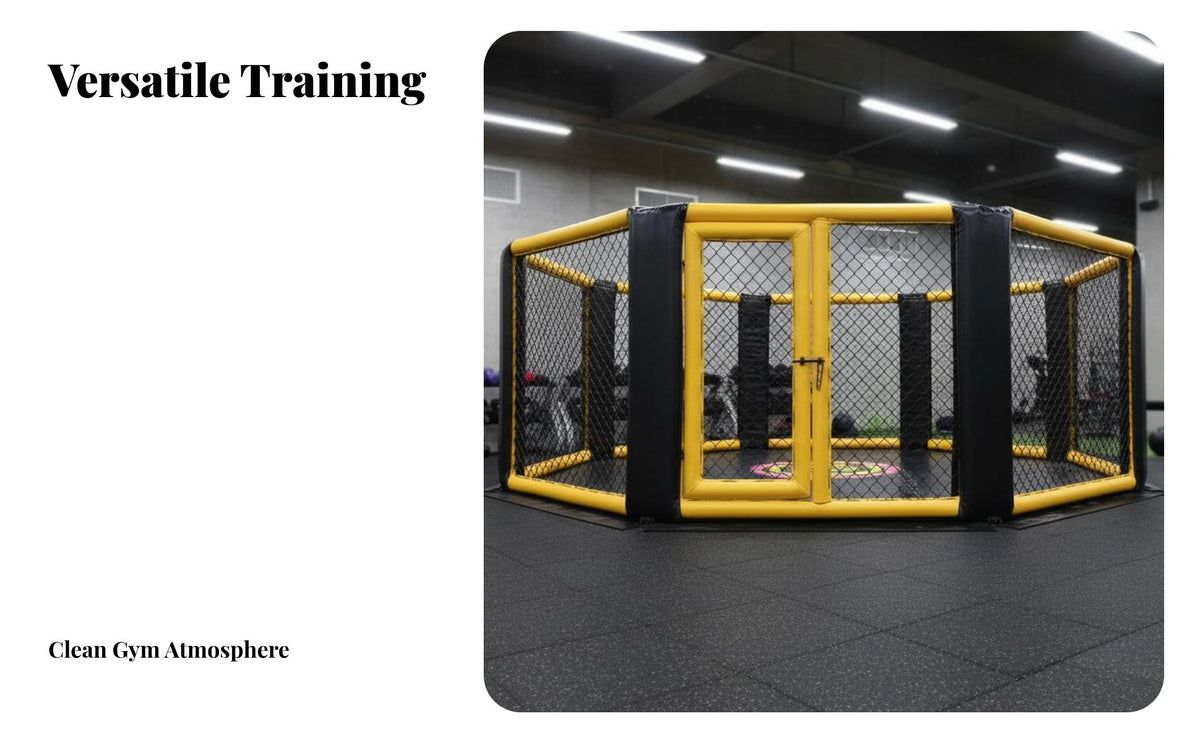 MMA Eight-Sided Cage Sturdy Frame Competition Stage Secure Padding Floor-Mounted Fighting Arena for Gym Owners, Professionals