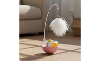 Tumbler Cat Toy Mental Catnip Wobble Toy Stimulates Hunting Urges Feather Rod Cat Teaser for Kittens