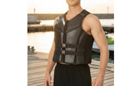 Portable Adult Buoyancy Vest Adjustable Buckle Strap Buoyancy Aid Vest Lightweight Foam Life Jacket Comfortable Fit for Adults, Motorboating, Sailing, Wakeboarding
