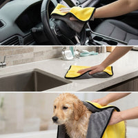 600 GSM Car Drying Towel and Coral Fleece Microfibre Cleaning Cloth, Microfibre Cleaning Cloth for Cleaning Cloths, Pet Grooming and Home Use