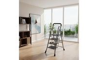 Wide Step Folding Ladder Foldable Design Heavy Duty Folding Ladder Anti-Slip Steps Portable Step Stool with Handle for Seniors, Home, Kitchen, Closet