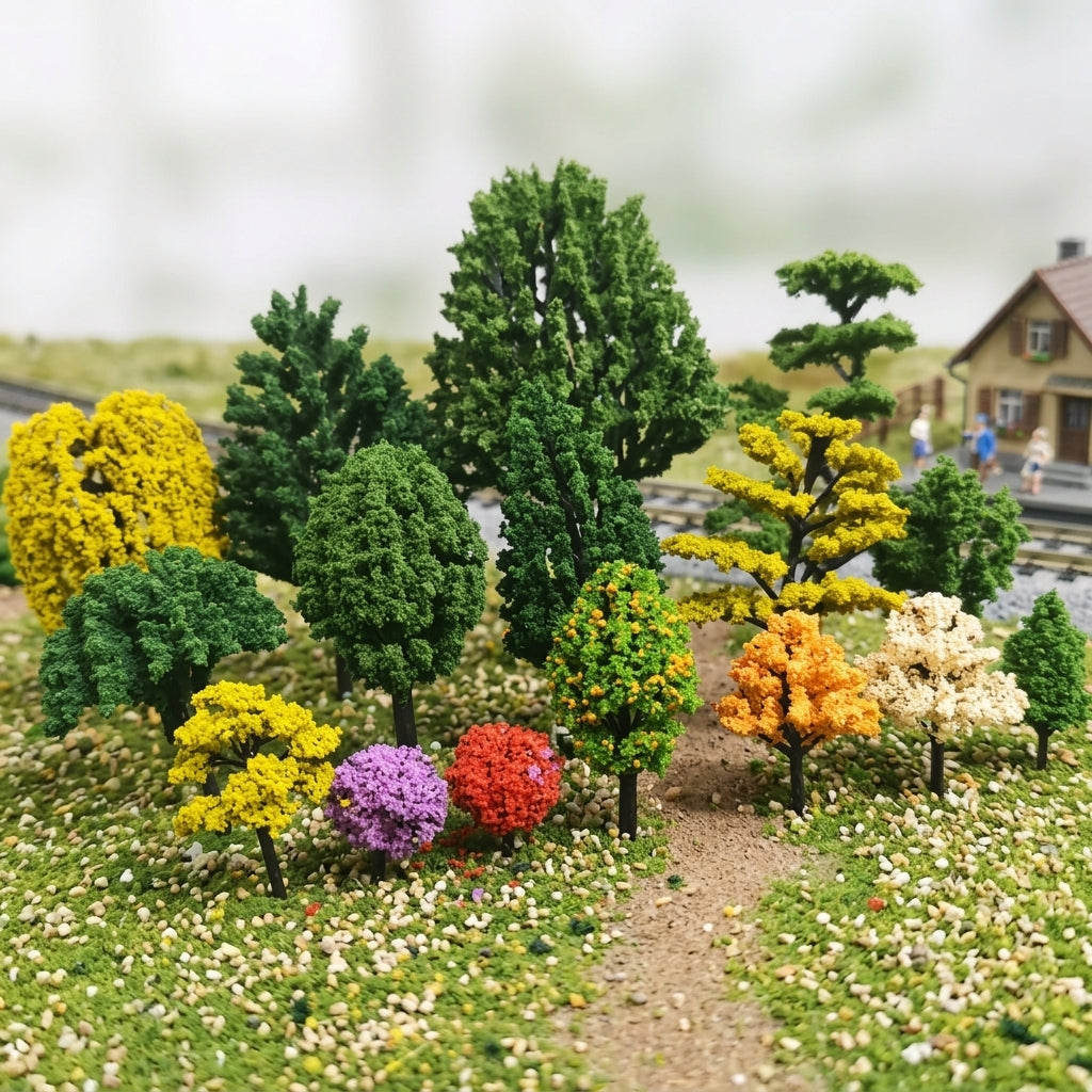 5-10cm Miniature Model Trees, Synthetic Material for Model Railway, Architectural, Crafting, Diorama Scenery, 5 Pieces