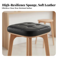Bar Stool with rear supportrest Non-Slip Feet Upholstered Barstool with rear supportrest