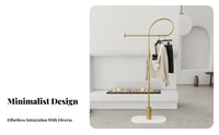 Light Luxury Design Single Clothing Valet unobstructedstanding Clothes Stand Minimalist Garment Rack Multi-Functional for Homeowners, Renters, Adults, Bedroom, wardrobe area, Entryway, Hallway