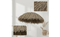Easy to Install Artificial Thatch Strip Dense Synthetic Grass Panel with Mounting Band Tropical Synthetic Thatch Rustic for Landscaping