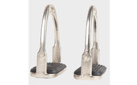 Silver Metal Frame Children's Stirrups Black Step Platform Anti-Slip Stirrups Rounded Arch Shape Stainless Steel Stirrup Extended Opening for Children