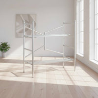 Foldable Design Mobile Folding Scaffolding With Wheels Rolling Work Platform Ladder Heavy Duty Adjustable Height Scaffold Structure Multipurpose for Painters, Decorators, DIY Enthusiasts, Home Renovation, Warehouse