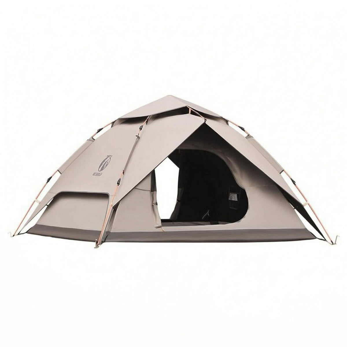 Automatic Double Layer Dome Tent 210D Oxford Material Double-Layer Tent Fiberglass Poles Outdoor Shelter Ground Stakes and Guy Lines