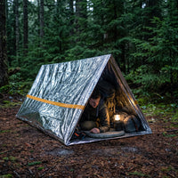 Outdoor Emergency Survival Tent, Silver Insulated Rescue Shelter for 1 Person