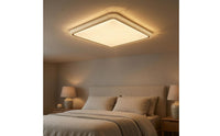 Rectangular LED Ceiling Light High CRI Rectangular Flush Mount Chandelier Modern Crystal Ceiling Light Gold Trim