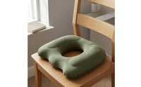 Flocked Seat Cushion with Center Opening PVC Inflatable Seat Cushion Water-Resistant Seating Aid Contoured