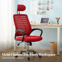 Height Adjustable Ergonomic Mesh Computer Chair Rolling Casters High-Back Mesh Swivel Chair Padded Seat Office Furniture for Students, Executives, Gamers, Conference Room, Workstation