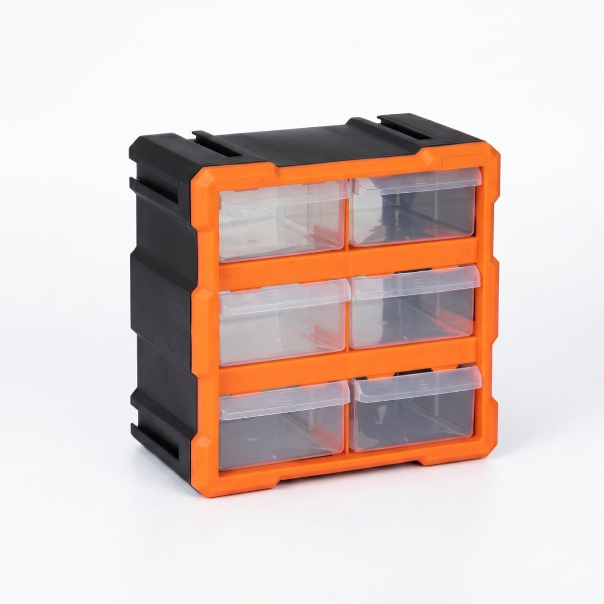 Orange Frame Small Parts Organizer Compact 6-Drawer Storage Box
