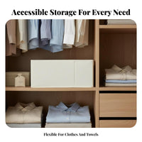 Foldable Clothing Box Space Saving Organizer Cube multipurpose for On Shelves