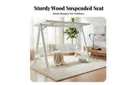Solid Wood Construction Wooden A-Shaped Frame Swing Anti A-Shaped Frame Hanging Bench Set Heavy Duty Outdoor Furniture High Weight Capacity for Children, Homeowners, Courtyard, Garden, Balcony, Backyard