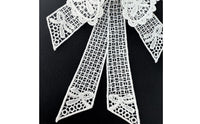Embroidered Collar with Bow Scalloped Detachable Collar Elegant Delicate for Girls, School