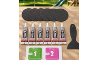 6 Pieces Heavy-Duty Trampoline Repair Piece Kit with Adhesive Weather-Resistant Trampoline Repair Kit Easy to Use Outdoor for Homeowners