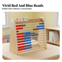 Educational Wooden Abacus Colorful Beads Child-Centered Math Toy Develops Fine Movement Skills for Preschoolers, Toddlers, Classroom