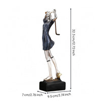 Golfer Figurine Dark Foundation Tabletop Golfer Contemporary Home Decor for Golfers, Office Display