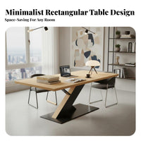 Rectangular Slab-Top Table Nordic aesthetic Large Desk Minimalist Design Household Furniture for Homeowners, Professionals, Dining Room, Studio, Boardroom