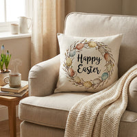 Easter Pillow Cover Nordic Design Pillow Cover Invisible Zipper Motif Pillowcase for Families, Homeowners, Sofa, Living Room, Bedroom