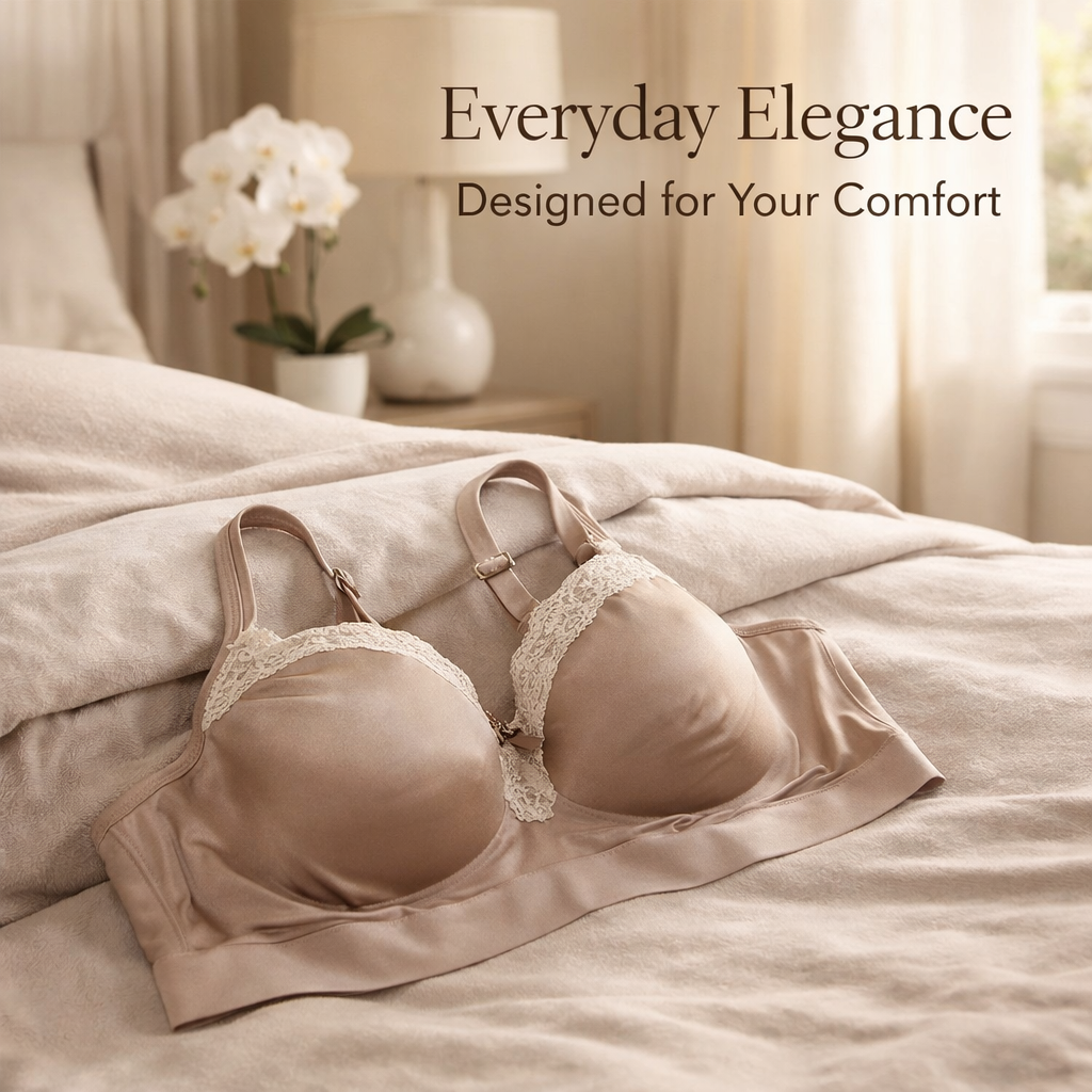 Full Coverage Bras for Women with Lace Trim and 5-Row Back Closure, Extended E-I Cup Sizes for Plus Size Thin Molded Design
