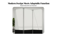 Movable Freestanding Panel Screen Foldable Fluted Panel Partition Folding Design Room Divider Modern Aesthetic for Interior Designers, Business Owners, Bedroom, Studio Apartment, Commercial Spaces, Restaurant