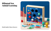 Educational Fishing Toy Develops Manual Skills Fishing Game Great Gift Wooden Sea Creature Activity Set Promotes Hand-Eye Coordination for Toddlers, Preschoolers, Preschool, Daycare