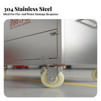 Fire Fighting Sand Container with Wheels Locking Casters Mobile Fire Sandbox Rolling Flood Control Bin for Industrial Workers