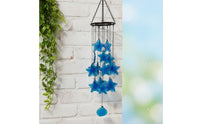 Colorful Nautical Glass Wind Chime Ocean Themed Sea Star Wind Chime Decorative for Garden, Patio, Balcony