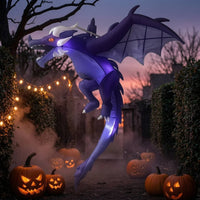 Hanging Dragon Decoration Halloween Inflatable Dragon Decor LED Lights Sturdy for Yard, Haunted House