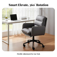 Height Adjustable Armless Upholstered Rolling Chair Ergonomic spine Support Desk Seat 360-Degree rotate Office Furniture contourd spinerest for Students, Home Workers, Adults, Study Room, Nail Salon, Bedroom