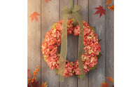 Silk Flower Wreath with Ribbon Verdant Faux Blossom Wreath Long Door Hanging for Entryway