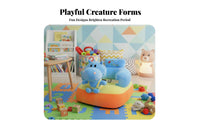 Anti-Tip Design Velvety Creature Sofa Chair Soft and Comfortable Velvety Creature Sitting Coach Non-Slip Bottom Baby Floor Seat Easy to Clean for Infants, Toddlers, Parents, Nursery, Playroom, Living Room, Indoors