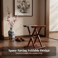 Silver Inlay Feature S Traditional Maza Stool Space Saving Cross-Frame Foldable Stool Long-Lasting Portable Furniture Heavy Duty for Collectors, Outdoor Enthusiasts, Home Entryway, Camping, Balcony, Outdoors