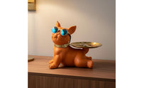 Canine Key Holder Tray Soft Luxury Design French Canine Statue Tray Resin Creature Key Holder Modern Decor Dog Butler Figurine